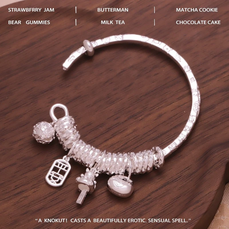 足银手镯 2025年福坨招财猫铃铛手镯民族风八方来财寓意纯银镯子