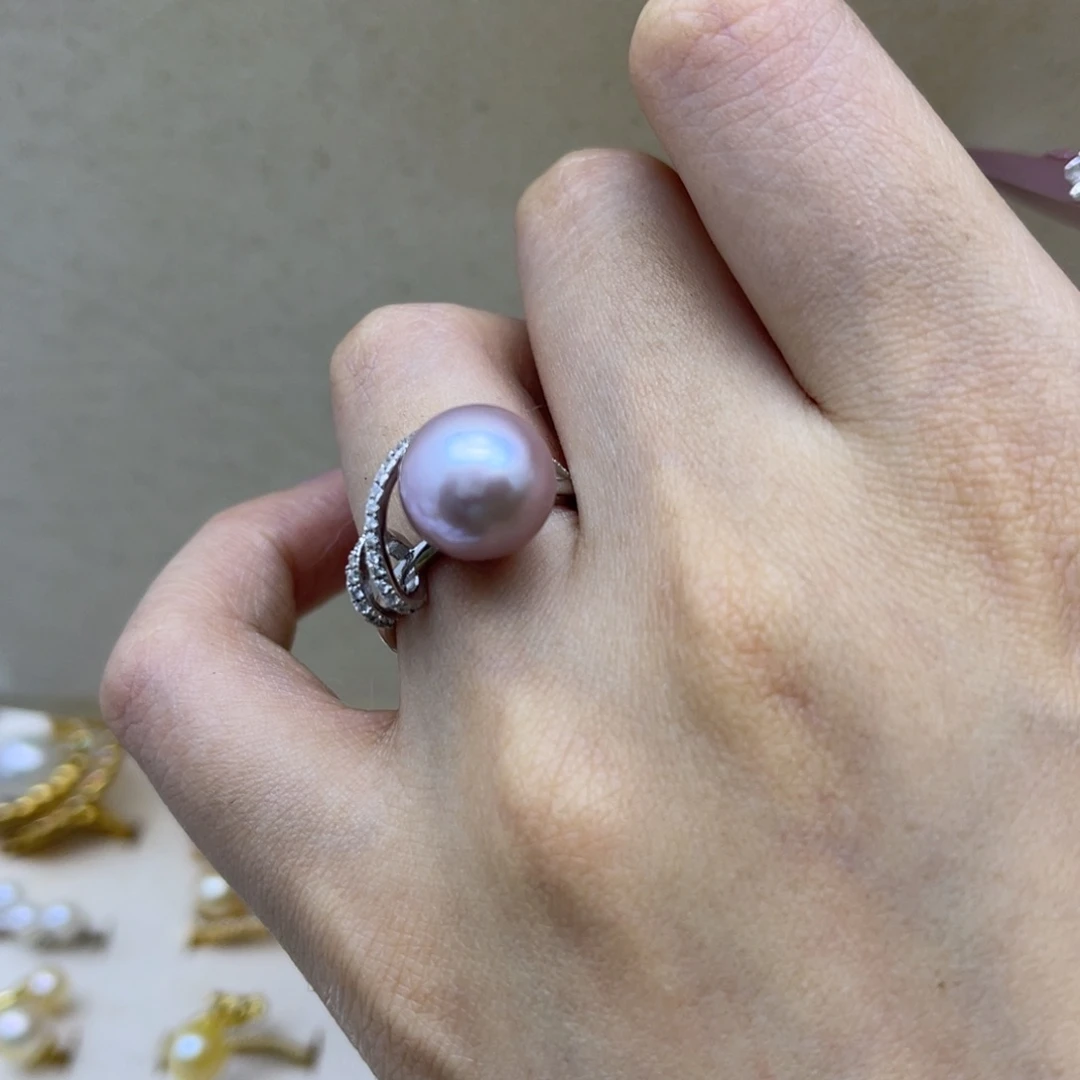 淡水珍珠银S925镶嵌戒指