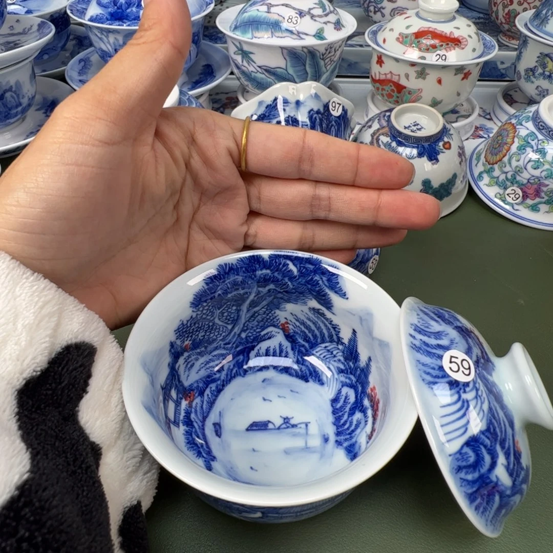 陶瓷景德镇纯手工纯手绘茶具木木59