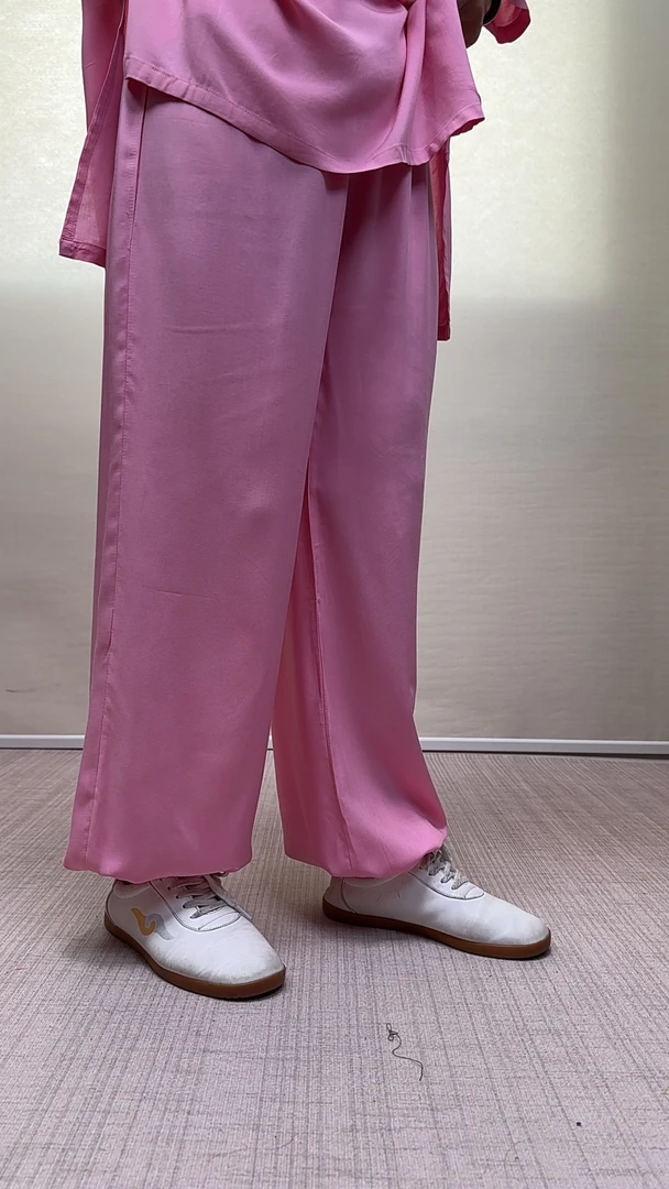 夏季太极拳棉绸时尚彩色裤子亲肤透气吸汗宽松百搭休闲飘逸太极服