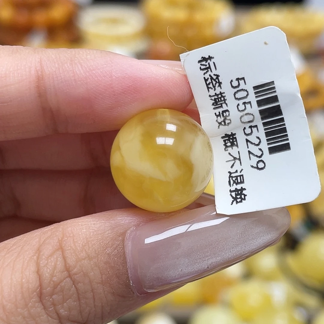 蜜蜡未镶嵌珠宝奇石15.0mm圆珠妖花