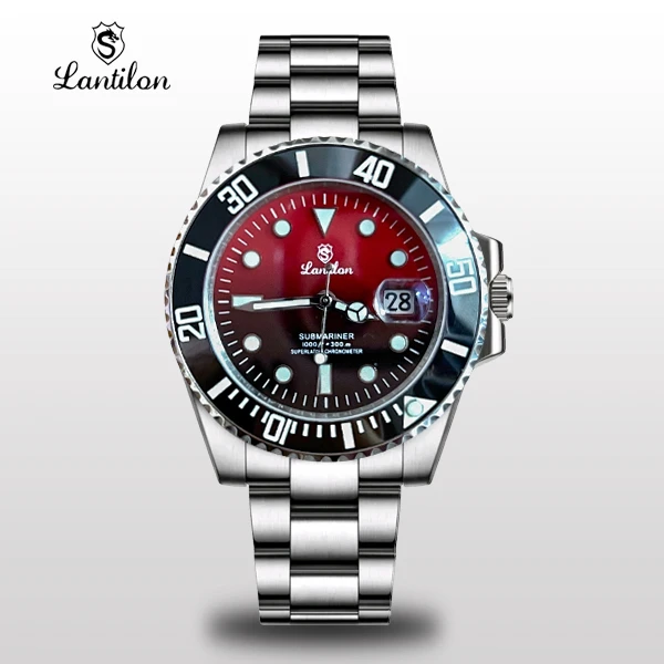 LANTILON/朗帝龙【44中国红鬼王】男士防水高级机械夜光时尚手表