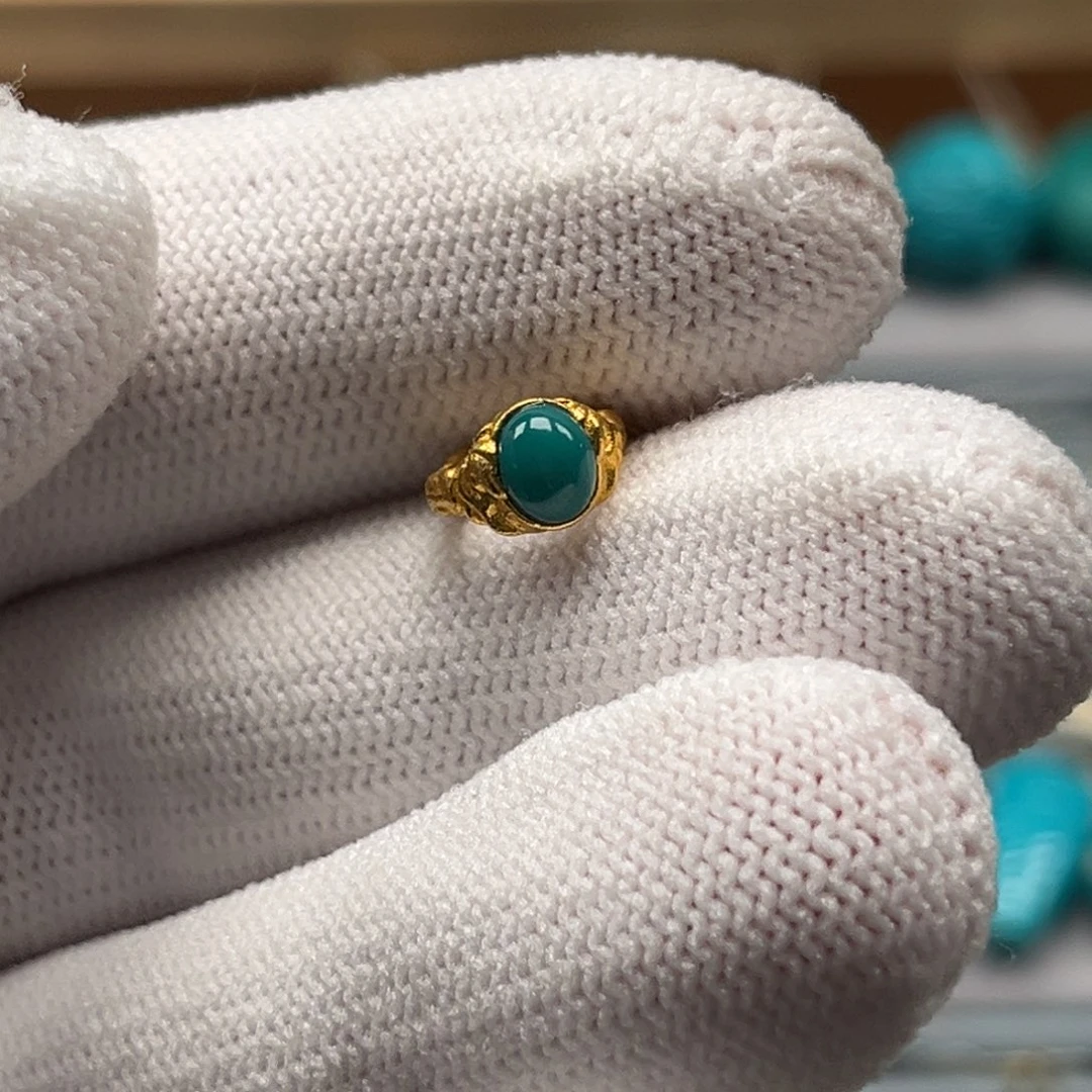 18K金镶嵌绿松石珠宝奇石511