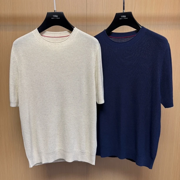 【亚麻莱赛尔】LP老钱风高级针织短袖2607