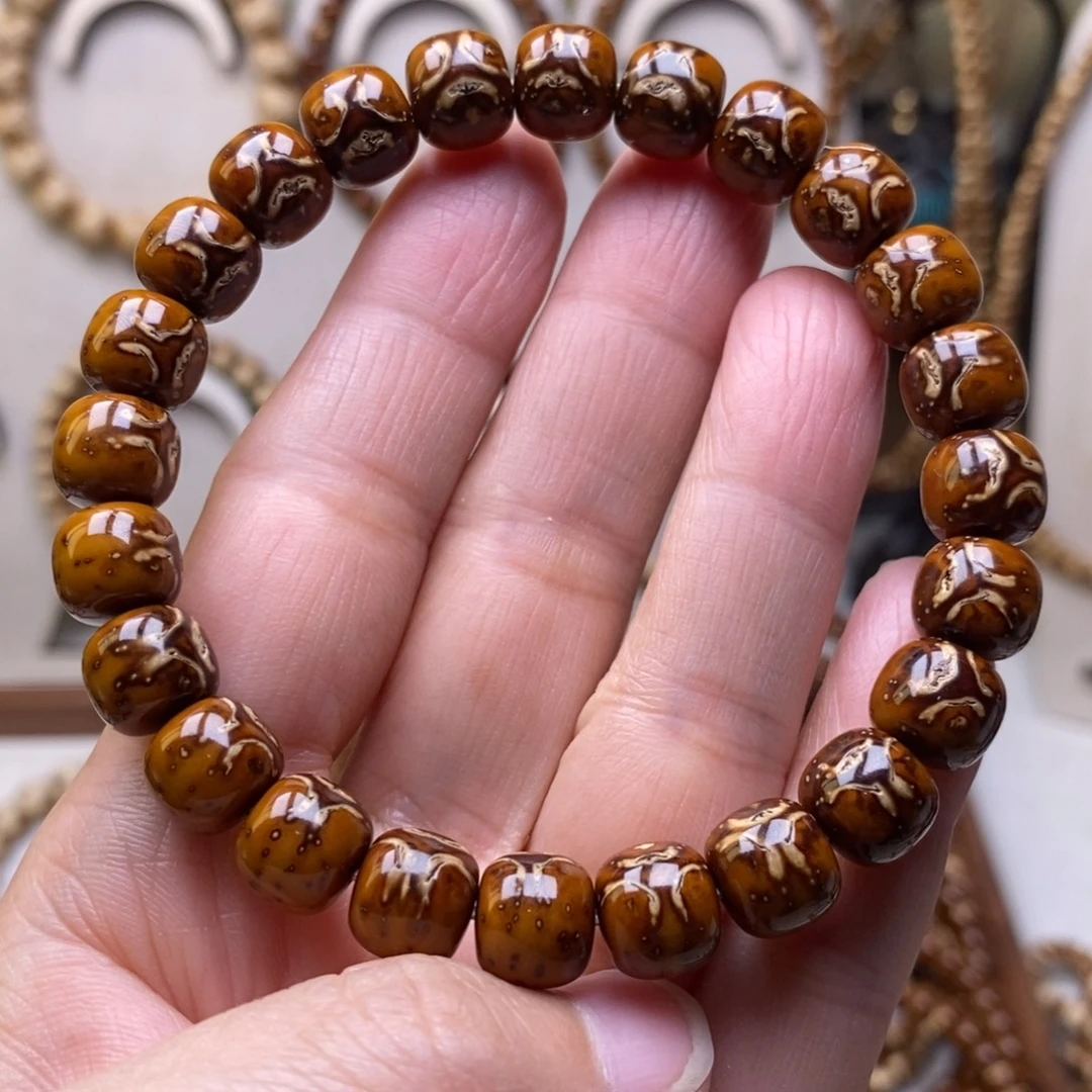 花***叔手串紫金鼠精工实心熊猫鬼脸卡9.6高油密