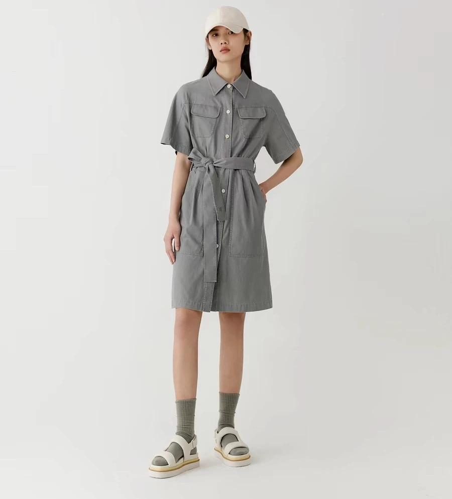 FDOA  福利清仓 短袖  软牛仔 腰带连衣裙 Q013