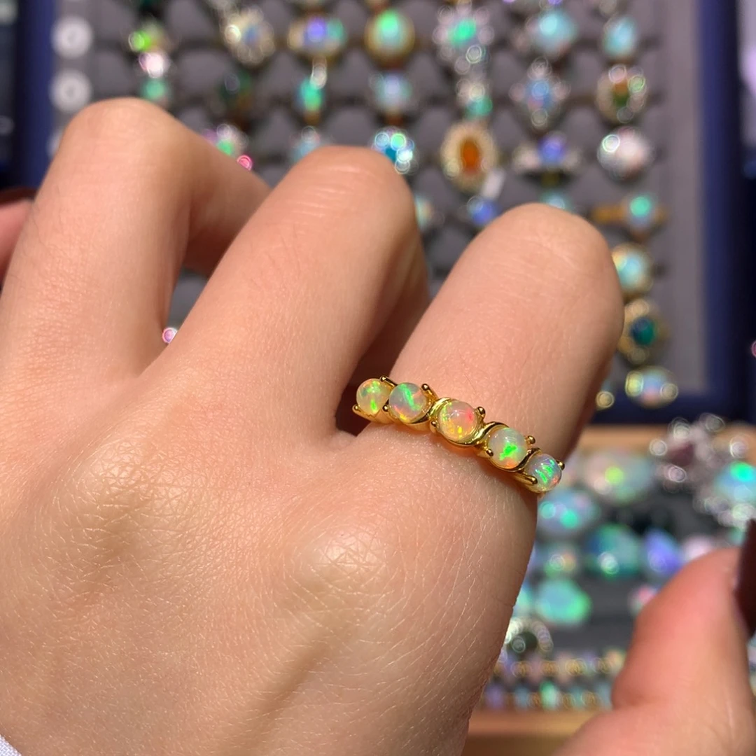 银S925镀金镶嵌欧泊戒指款式