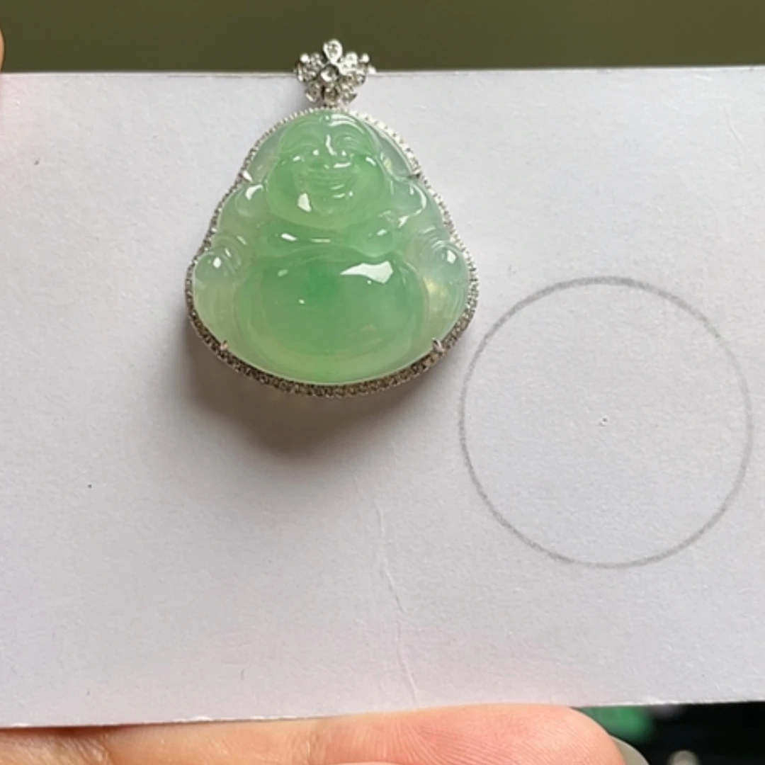 【闪购商品】吊坠(不含链)18K金镶嵌翡翠