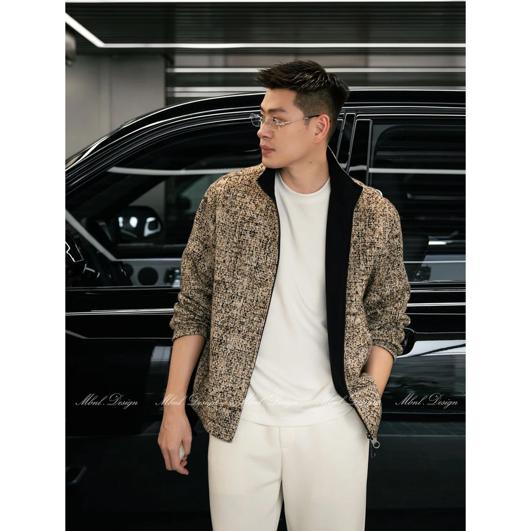 MBNL-F「LP.像素」秦磊男装羊绒蚕丝羊毛混纺双面穿夹克LL-WWT0043