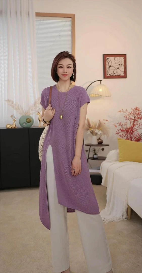 飞袖升级款【丁夫人】遮肉显瘦裙 镂空百搭中长款针织连衣裙女