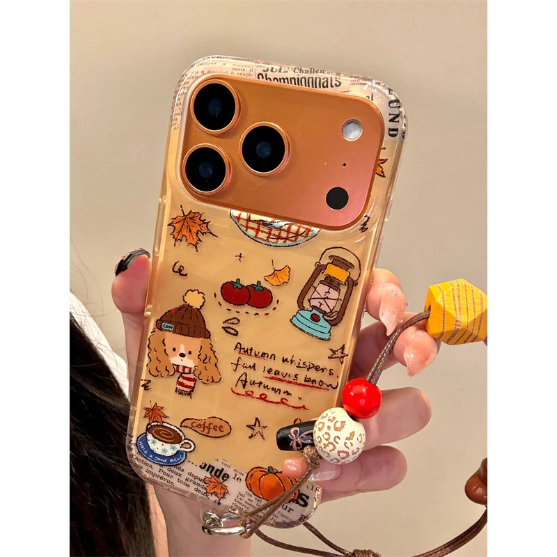 适用苹果iphone17promax个性涂鸦16pro挂件15ins防摔14韩风手机壳