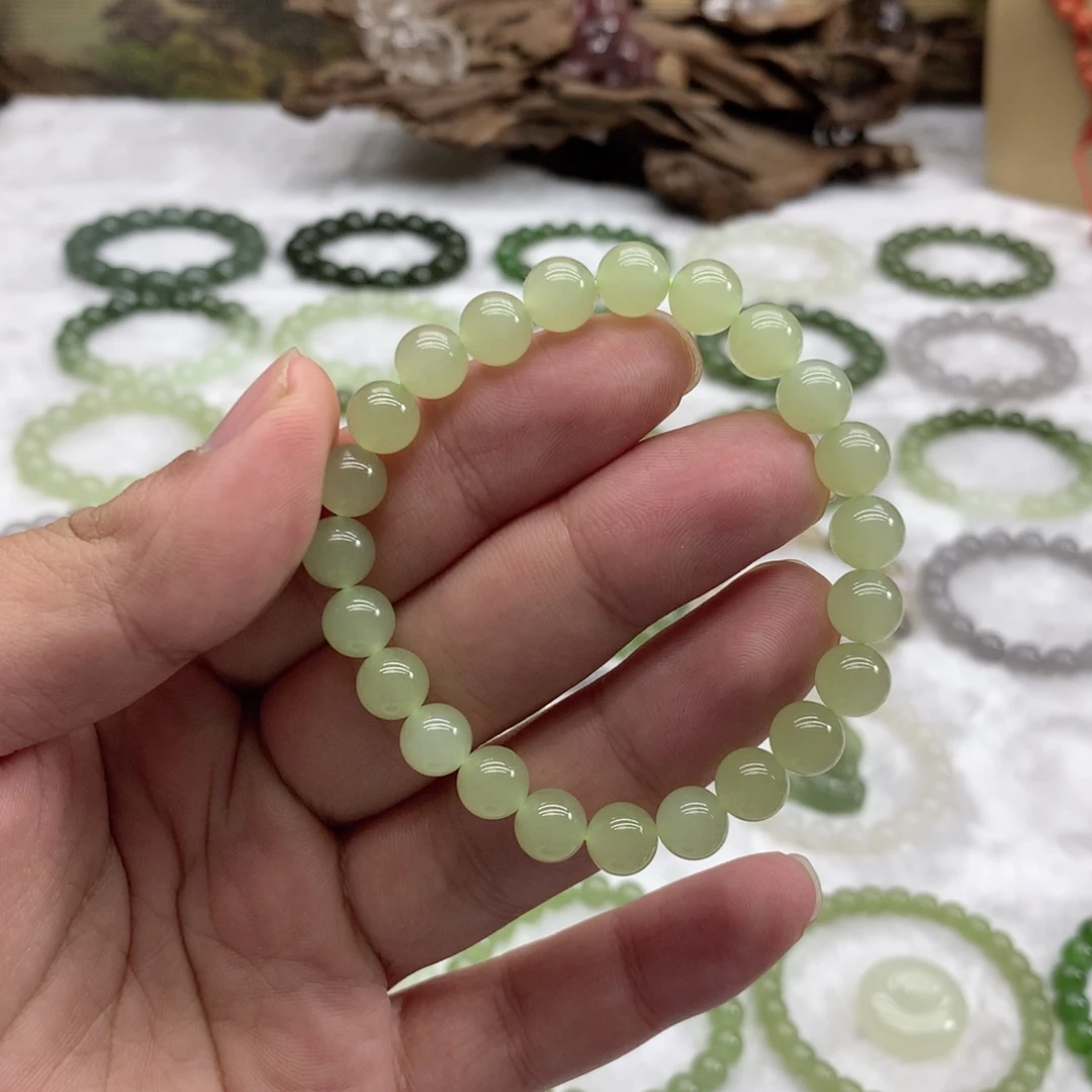 和田玉未镶嵌手串（冰晴水8）