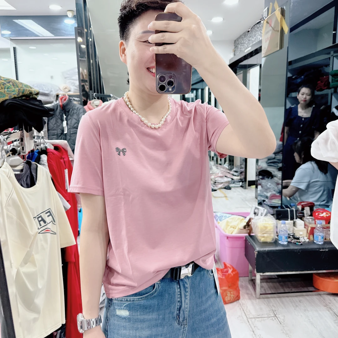 丝光棉冰凉不起球6色圆领蝴蝶结上衣6601欧