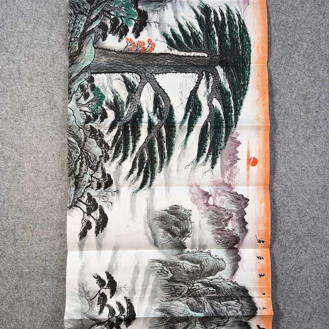 国画748 花鸟在树丛的顶端鸣叫叫声