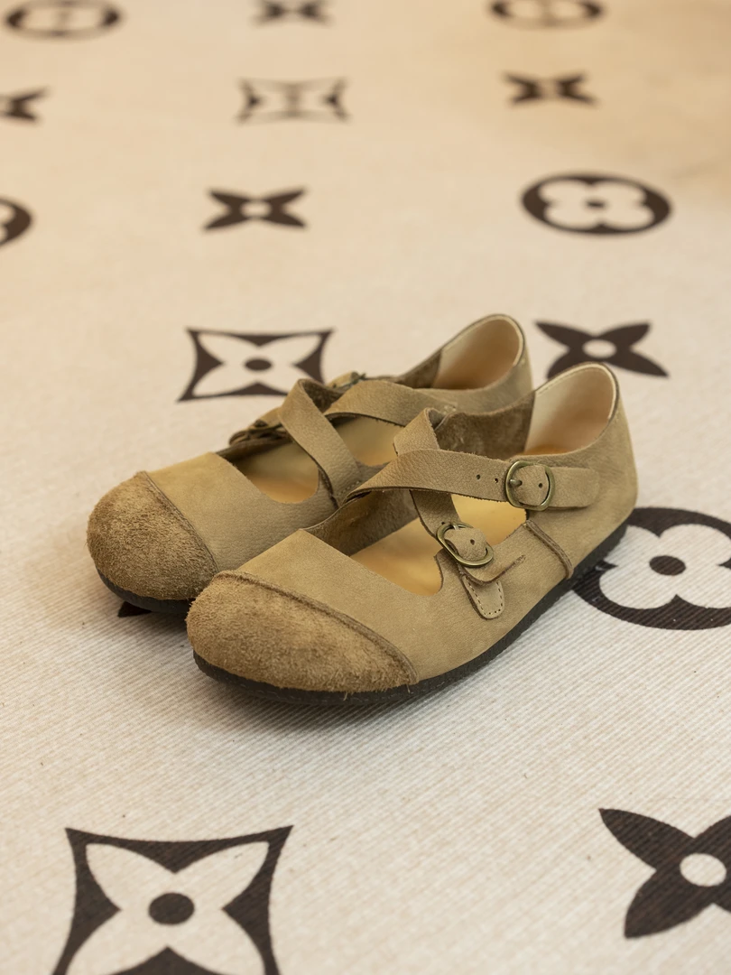 825夏季新款手工真牛皮平底鞋交叉扣带森系女单鞋夏季百搭女鞋