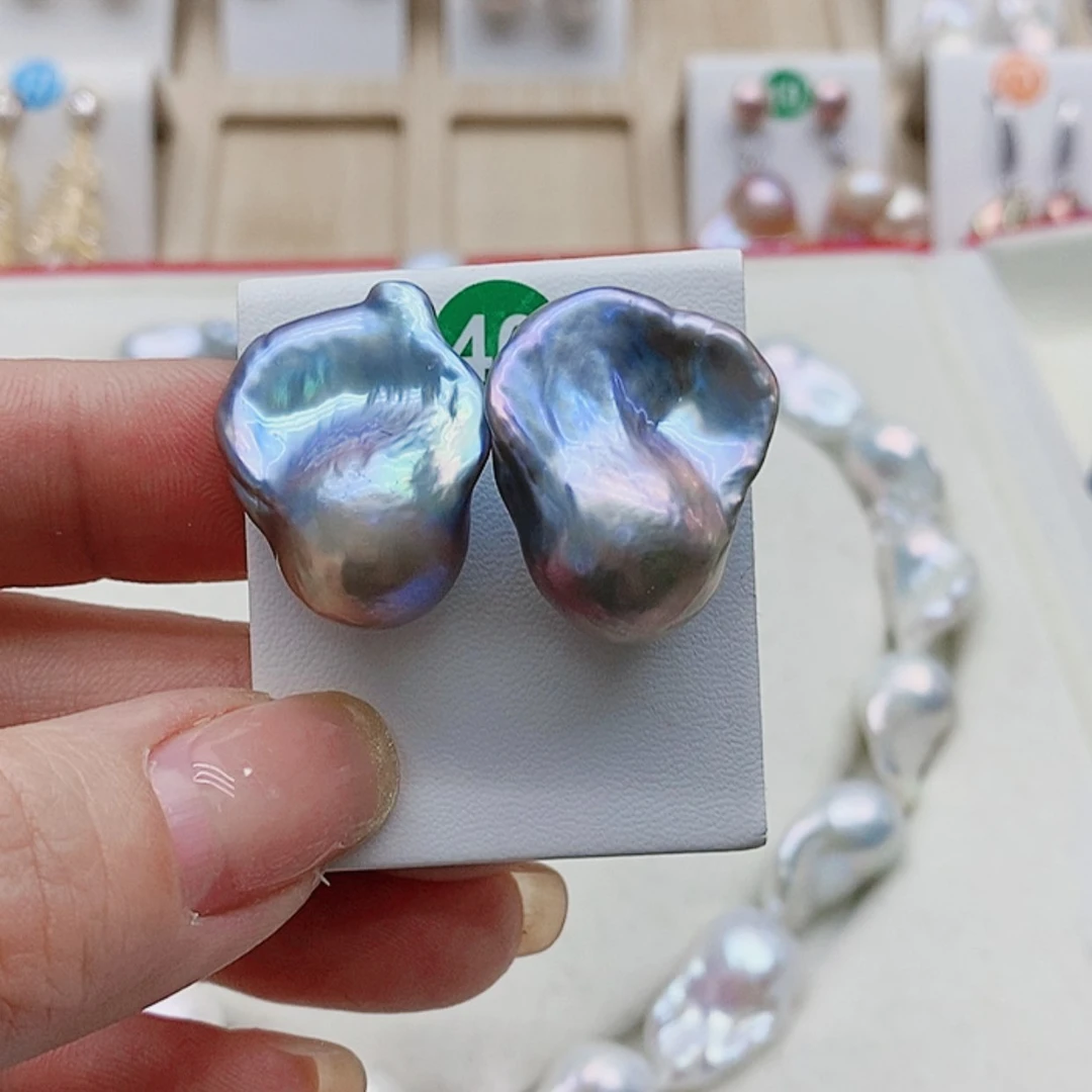 【闪购商品】淡水珍珠耳饰银S925镶嵌宥*