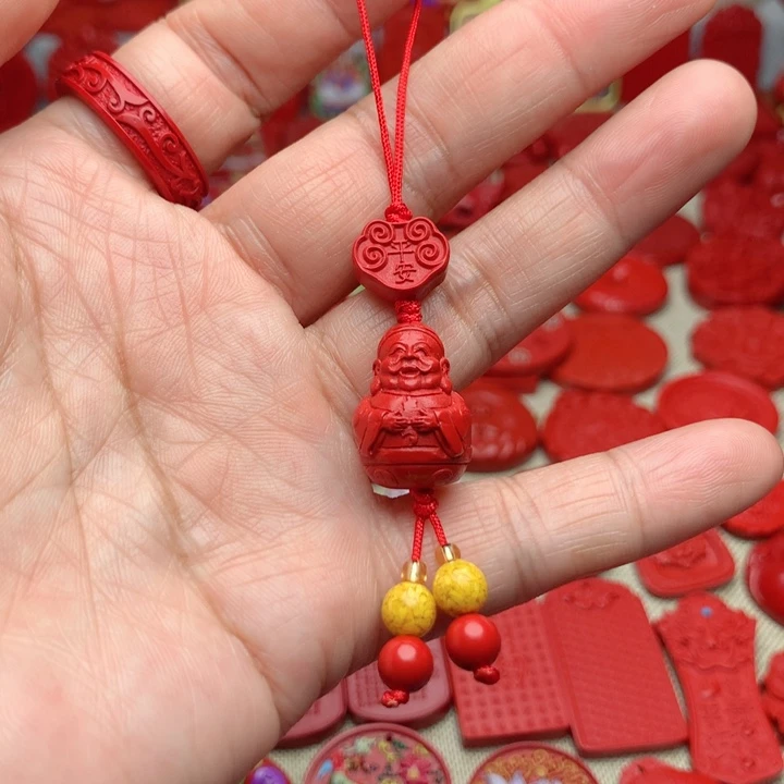 天然辰砂工艺品朱砂手机坠