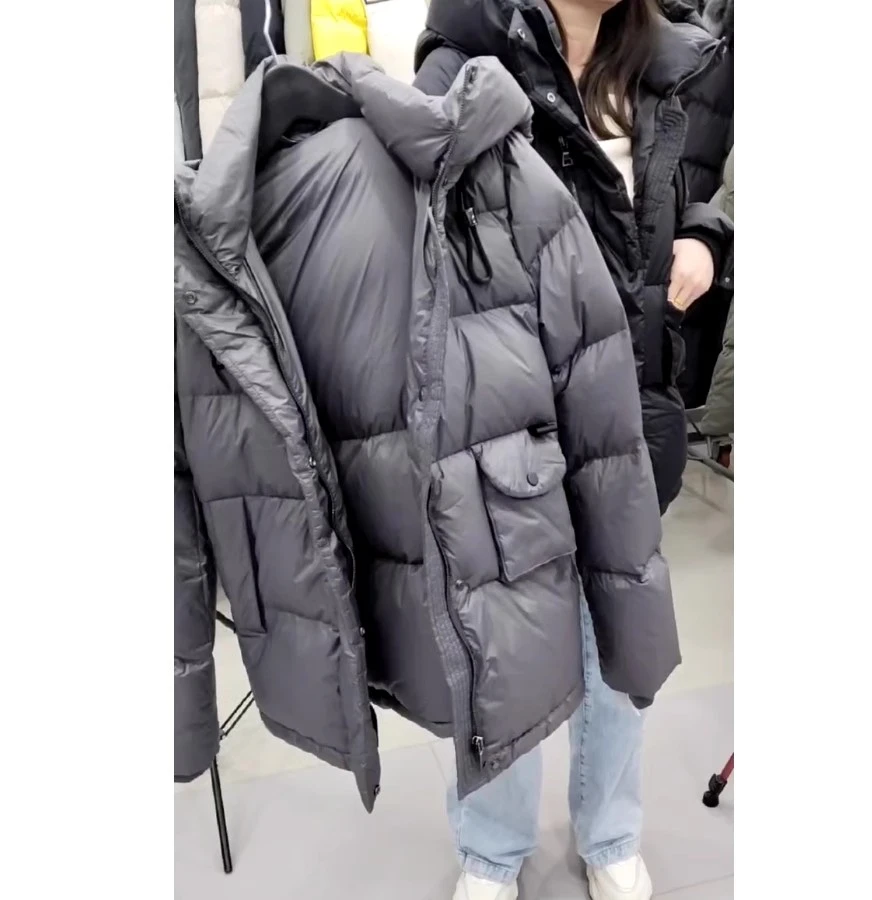 冬季新款宽松大码休闲版加厚女鹅绒羽绒外套潮款360