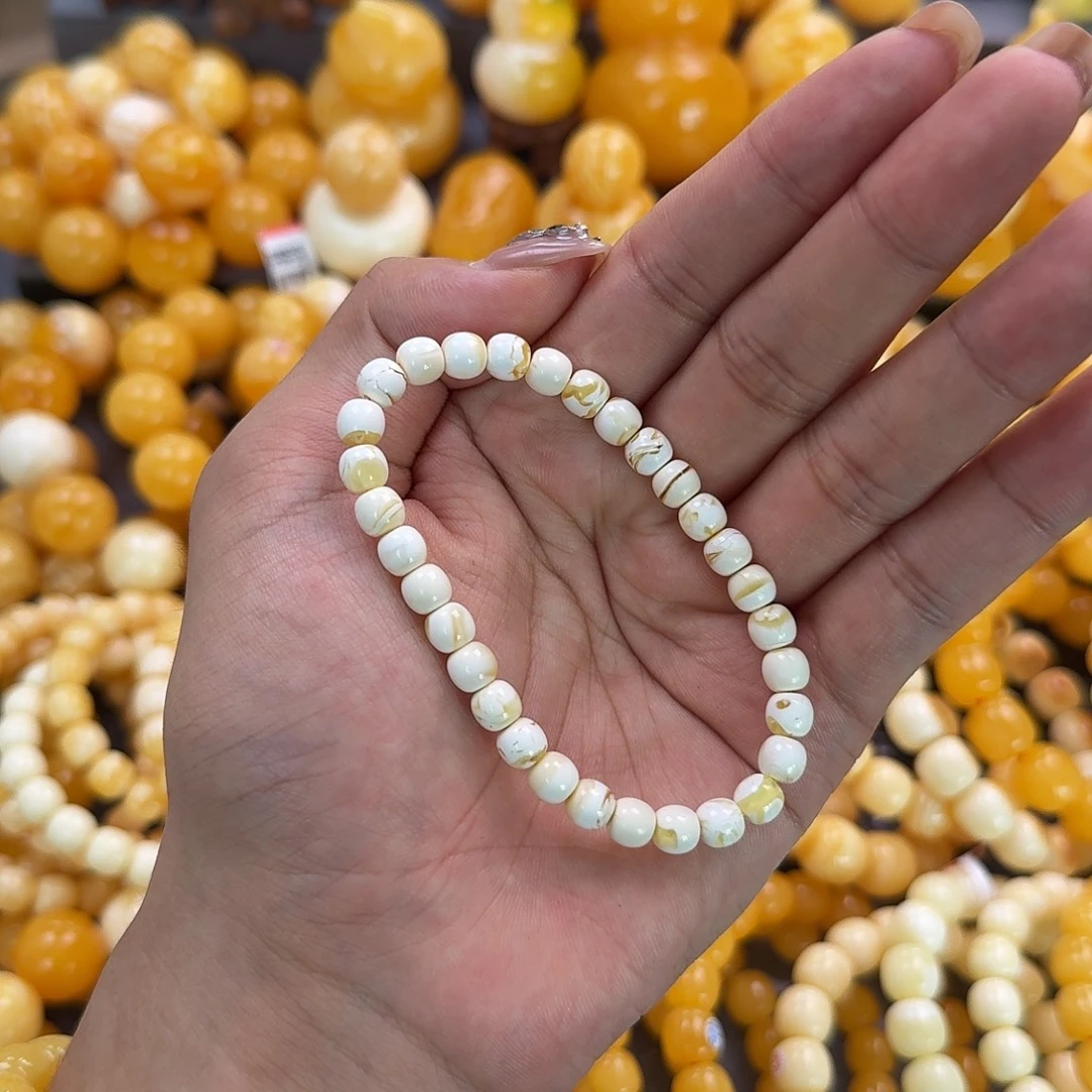 蜜蜡未镶嵌珠宝奇石同料6.5mm