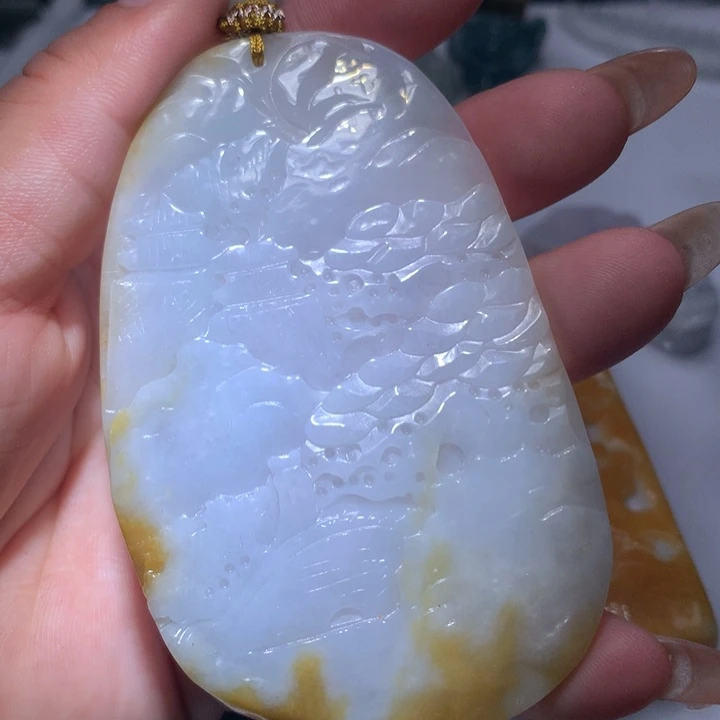 翡翠未镶嵌颈饰保真天然A货翡翠