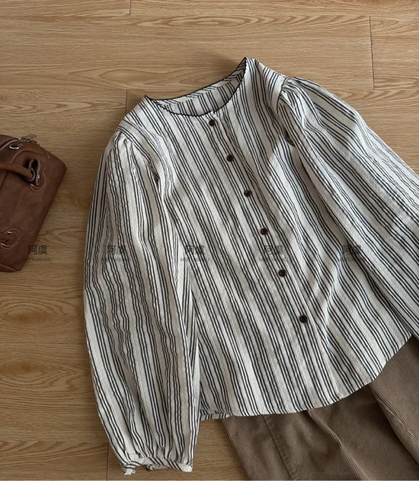 阿虞 烂漫～早春竖条小衫#89018