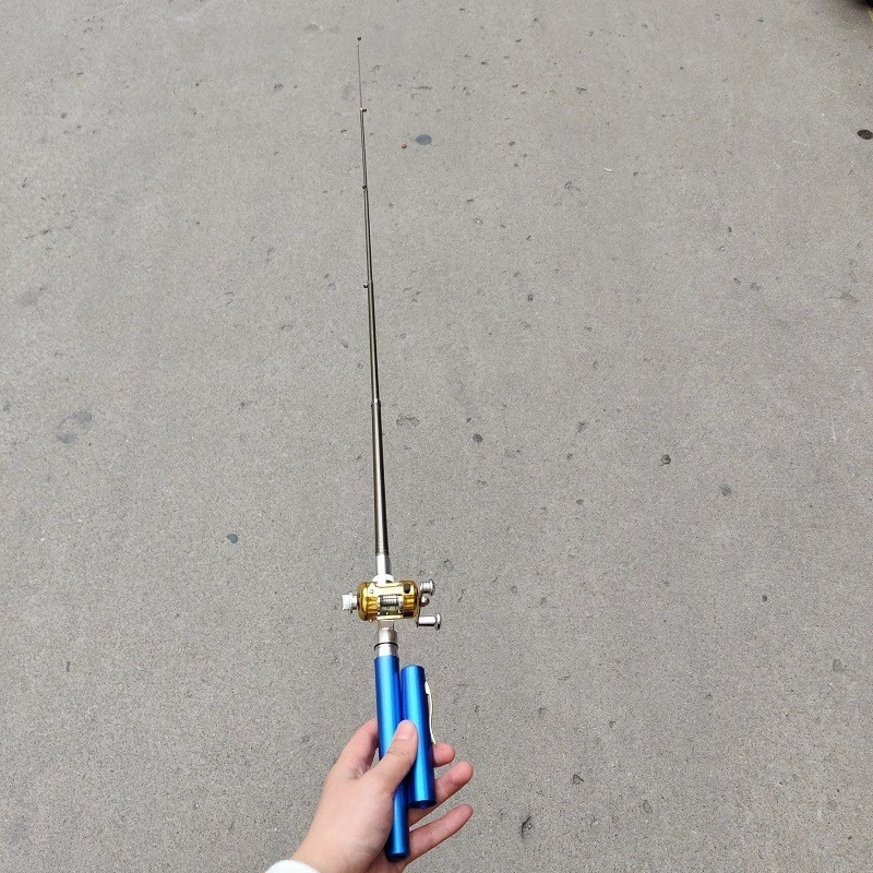 公园河边户外钢笔杆钓鱼垂钓迷你小海杆筏杆带渔轮路亚1米筏钓杆