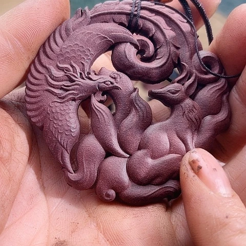 泥塑龙涎玫瑰九尾凤凰福利价