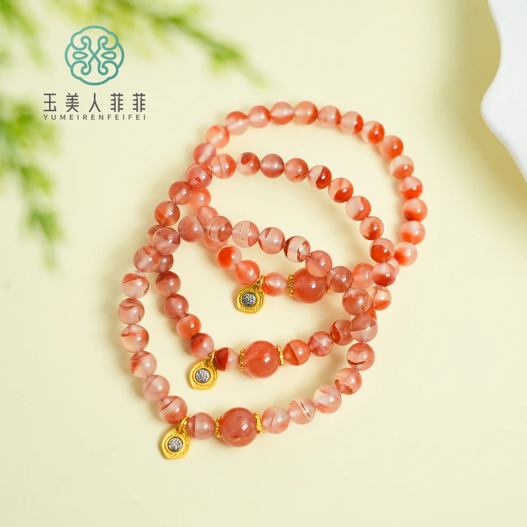 菲菲珠宝好*南红单圈圆珠手串约7mm-多样性发一