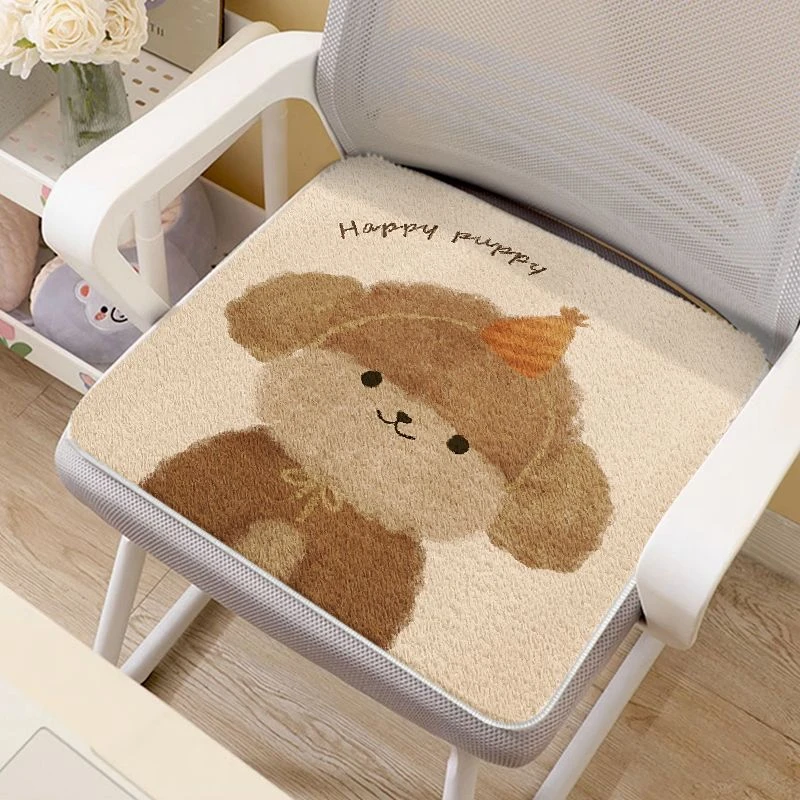 秋冬加厚办公室久坐毛绒椅垫卡通ins通用型防滑坐垫耐脏保暖屁垫