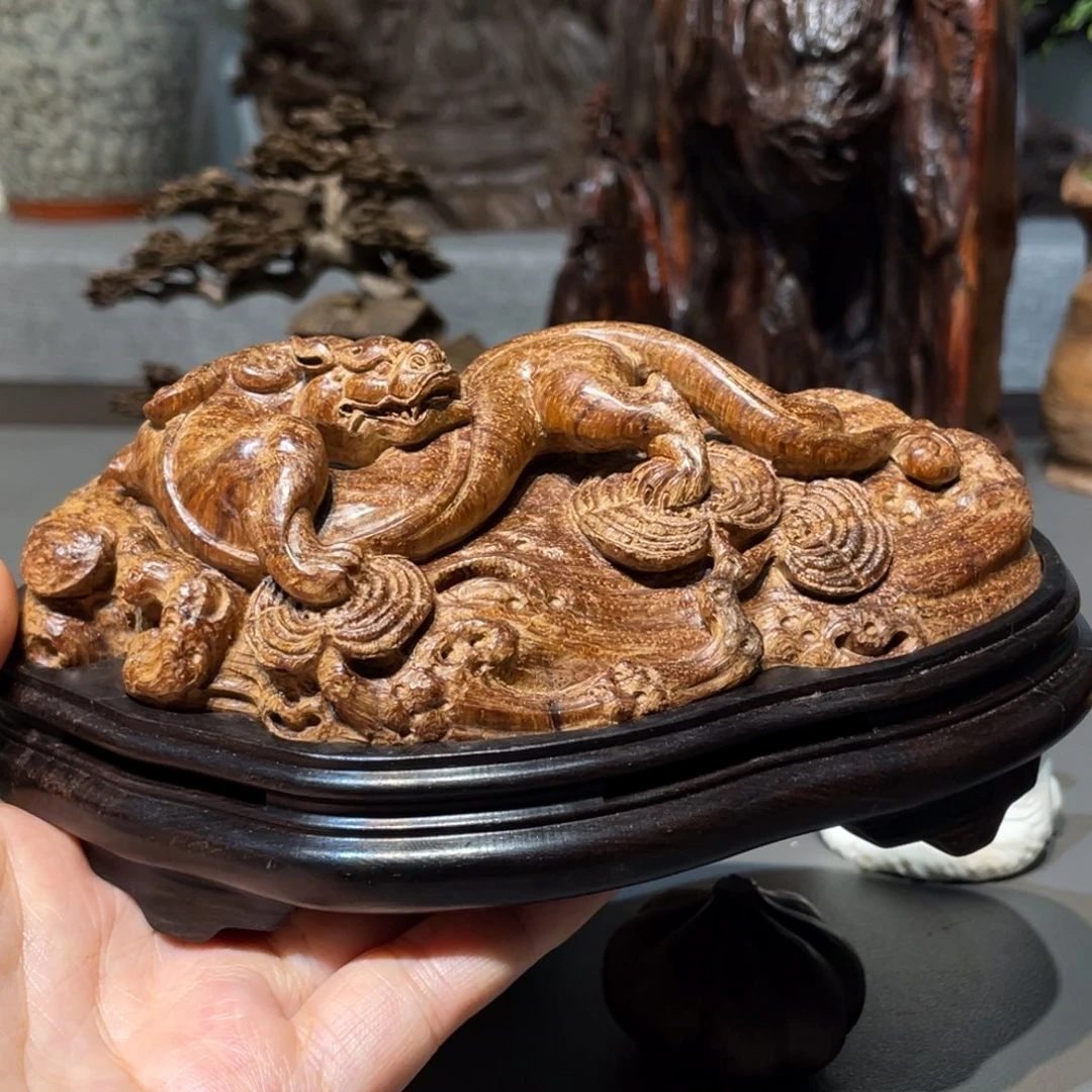 品***轩黄花梨/降香黄檀螭龙工艺品香炉