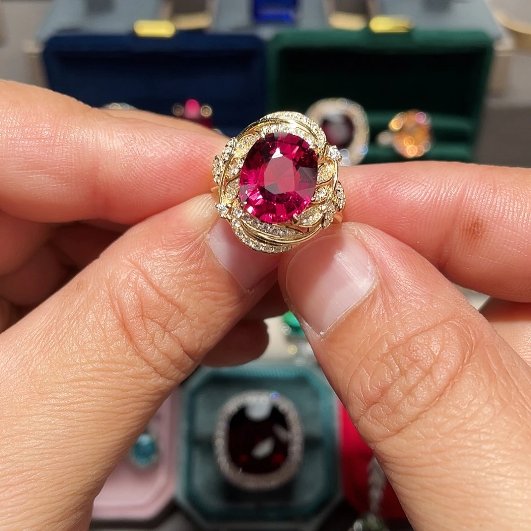 碧玺戒指18K金镶嵌4.71ct