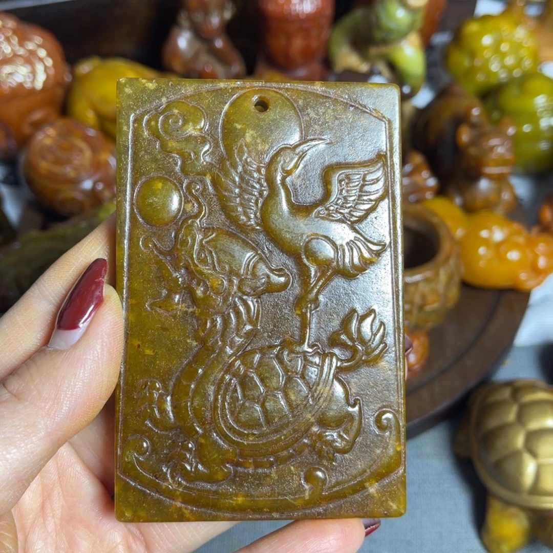 蛇纹石玉合金颈饰