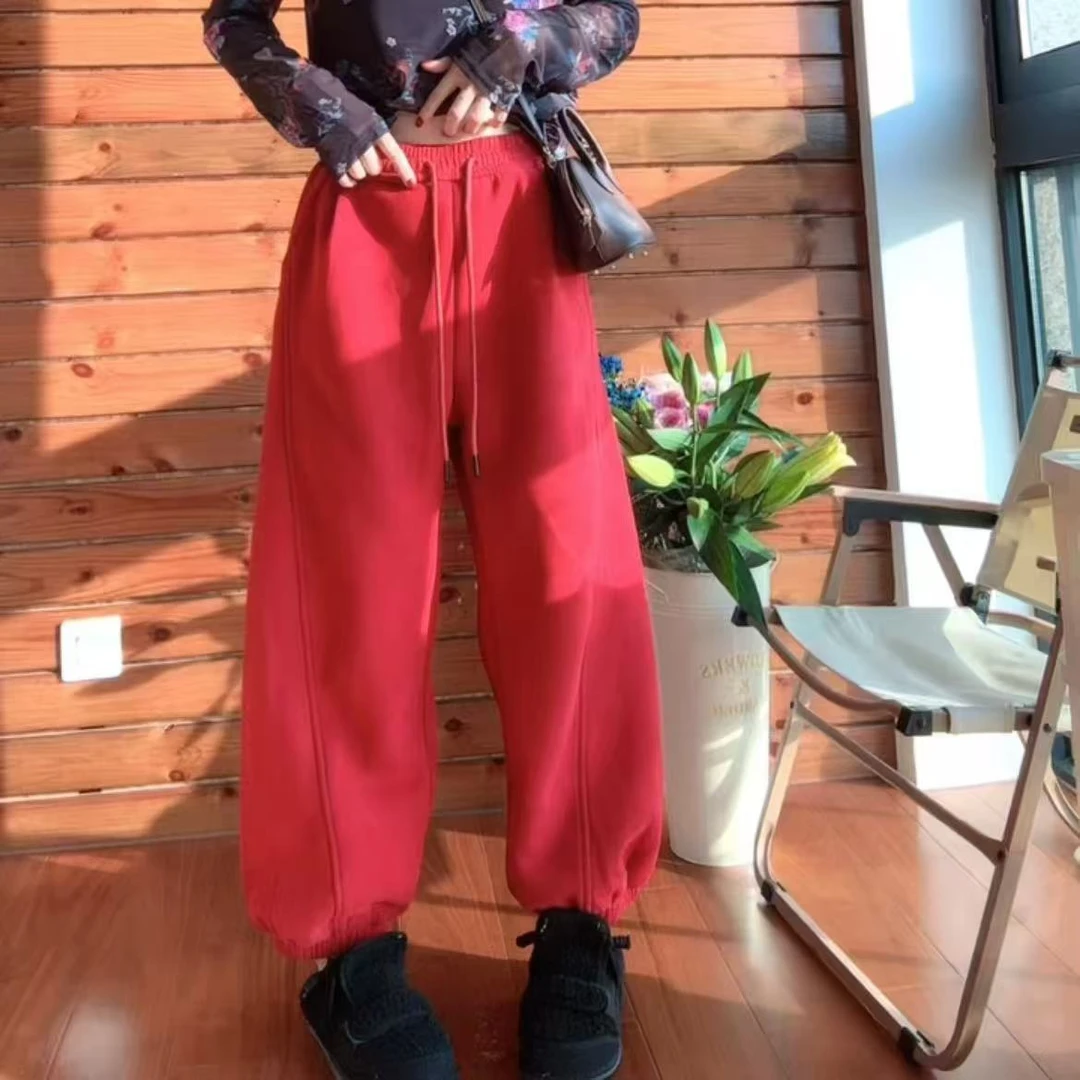 2025新款长裤休闲裤女士外穿宽松裤子休闲束脚裤中腰女裤显瘦003