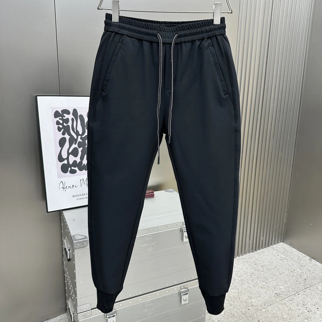 新款净版纯黑色小脚男螺纹裤脚户外面料休闲潮流网红裤子男