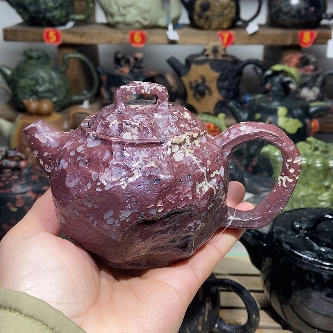 天***哥安山玉梅花玉随形壶