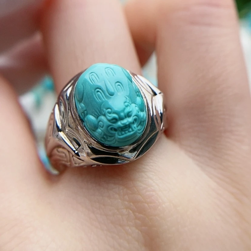 【闪购商品】绿松石原矿绿松石银S925镶嵌