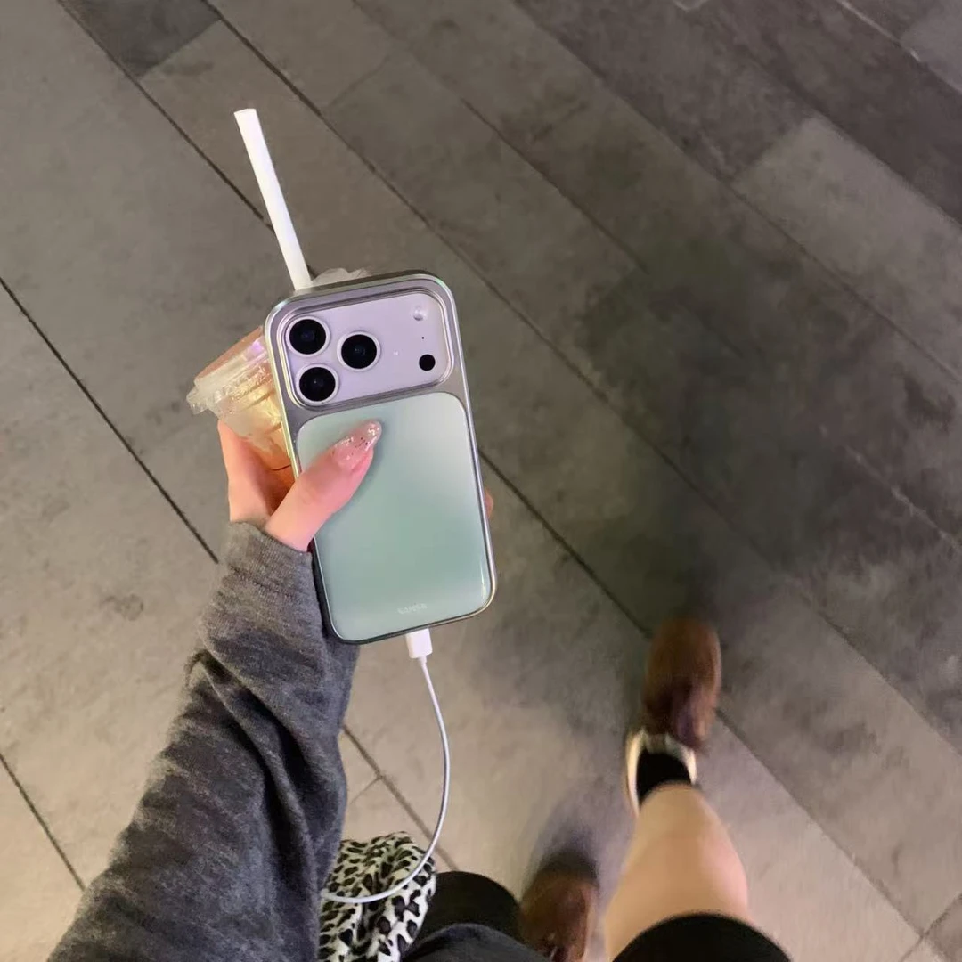 韩系ins简约纯色系渐变抹茶绿滴胶壳适用16苹果17ProMax手机壳iPh