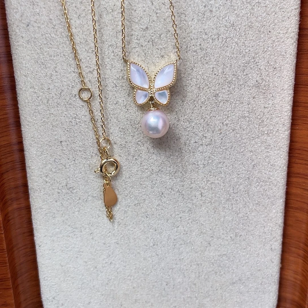 颈饰银S925镶嵌海水珍珠