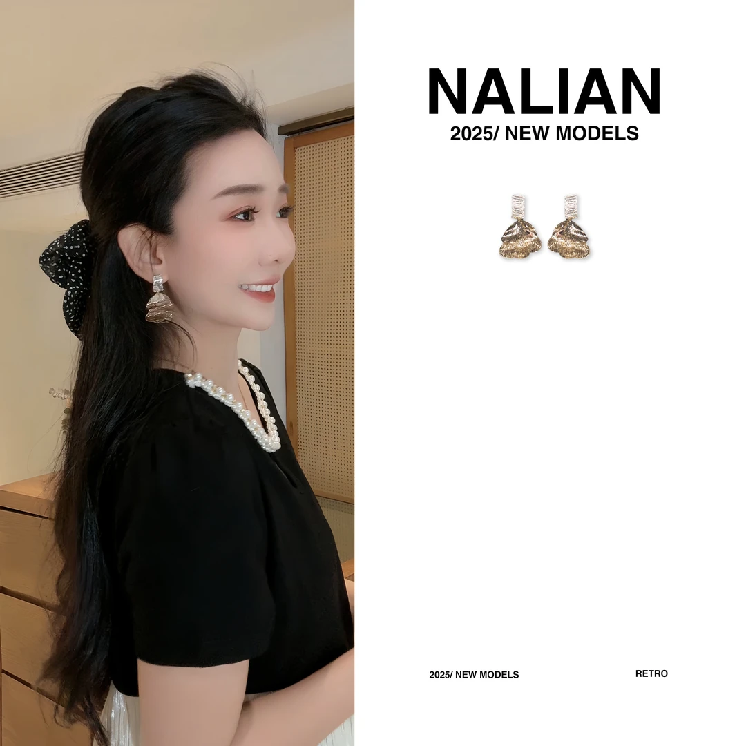 铁合金耳饰 普通金属普通金属韩系高端花瓣耳环