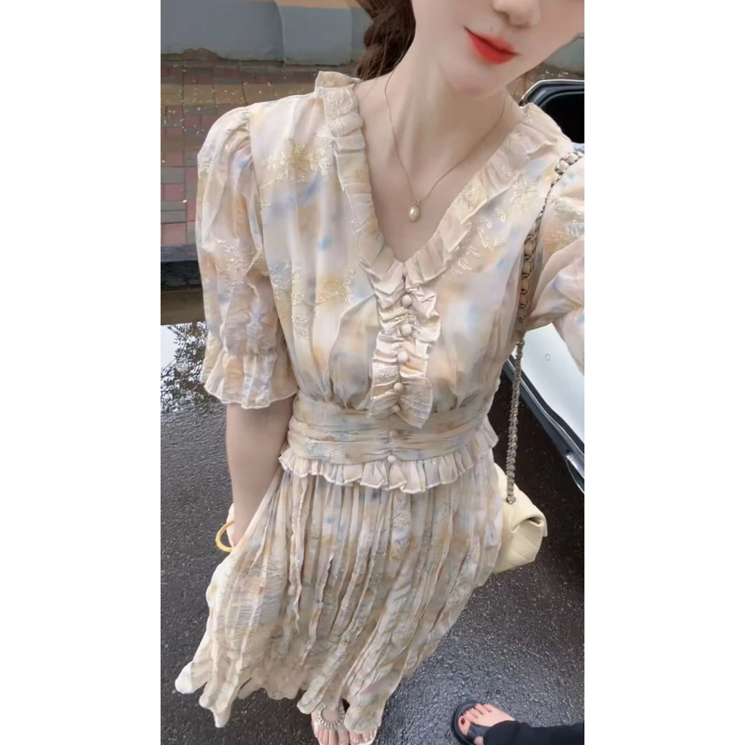 『晕染仙子H』时尚气质百搭时尚连衣裙8052