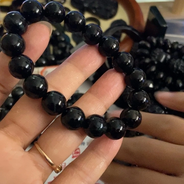 翡翠未镶嵌手链墨翠水线12