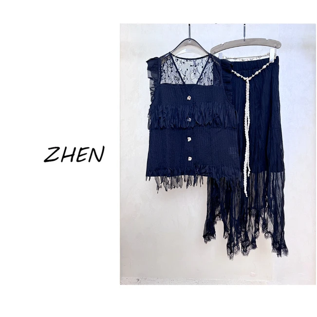 【ZHEN】25K00917 2025新款时尚气质修身显瘦设计师款时尚套装女