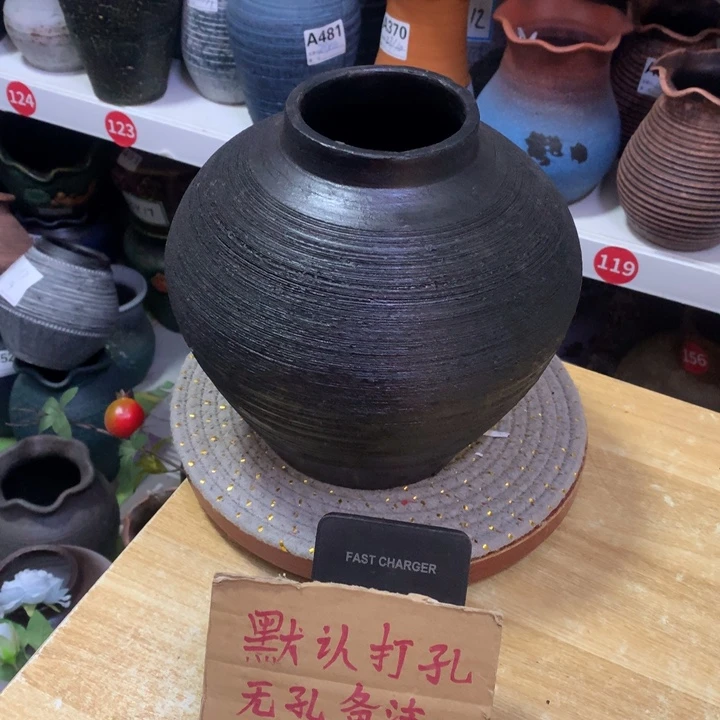 【闪购商品】红陶粗糙盆默认打孔高20口9