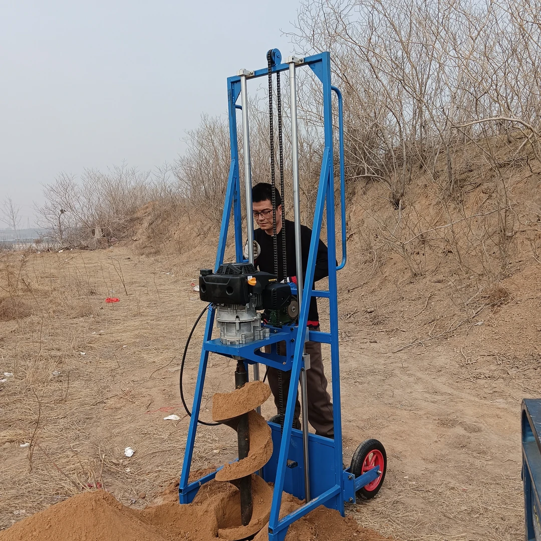 山区光伏小蜜蜂打洞机小型螺旋预埋全套支架式掏土机