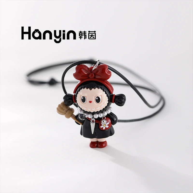 铜合金皮质项链 原创设计小众个性独特可爱拉蝴蝶结bubu项链AAA