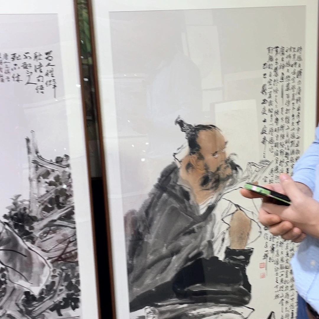 国画手绘画作品带框80/160