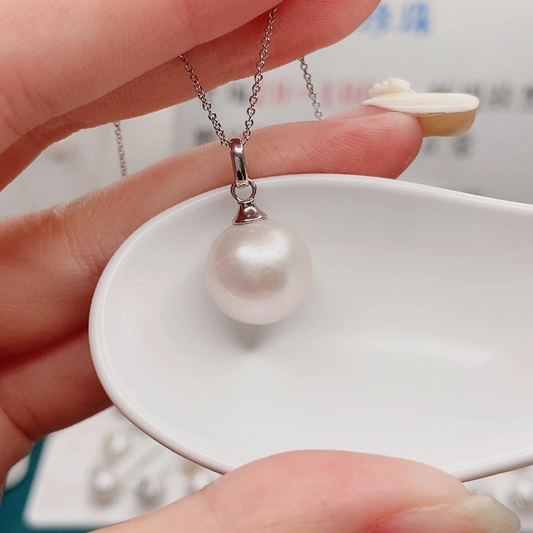 吊坠(不含链)银S925镶嵌淡水珍珠