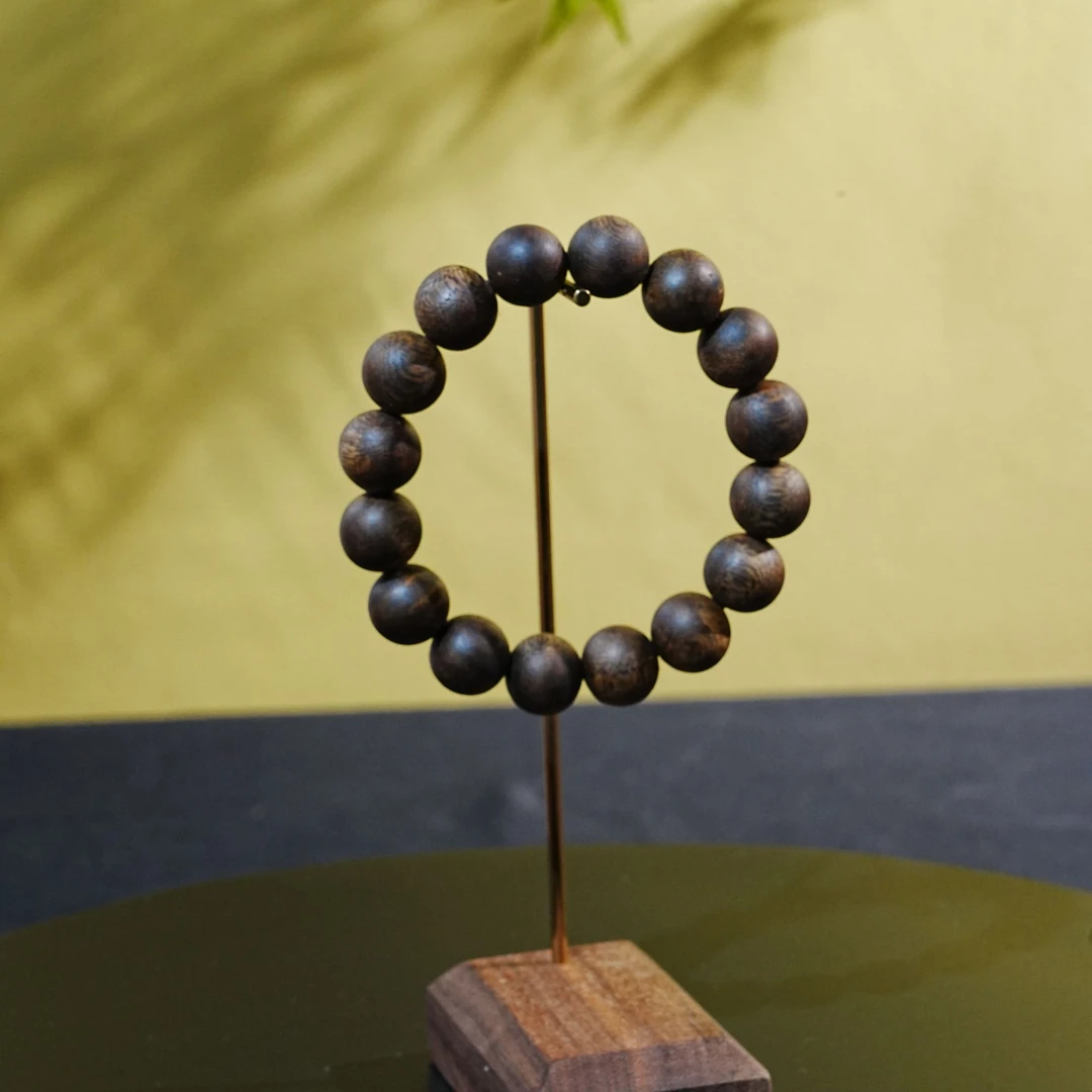 文莱黑棋蛇皮纹软丝老料沉香手串 1.46cm 16.86g 250909069 A