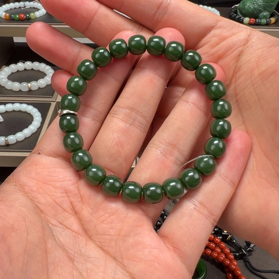 和田玉未镶嵌手链卡9mm老型