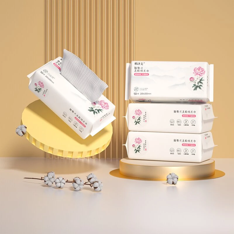 植泽美洗脸巾到手6包加厚加大珍珠纹植物再生纤维两用洗脸绵柔巾